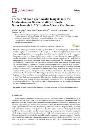 Theoretical and Experimental Insights Into the Mechanism for Gas Separation Through Nanochannels in 2D Laminar Mxene Membranes