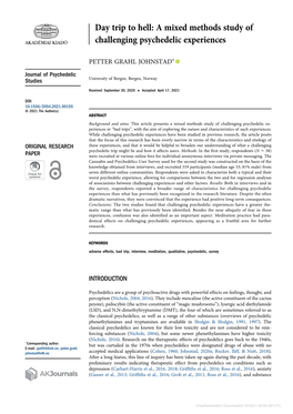 Day Trip to Hell: a Mixed Methods Study of Challenging Psychedelic Experiences