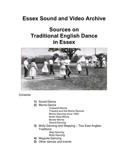 Essex Sound and Video Archive Sources on Traditional English Dance in Essex