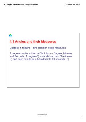 4.1 Angles and Measures Comp.Notebook October 25, 2019