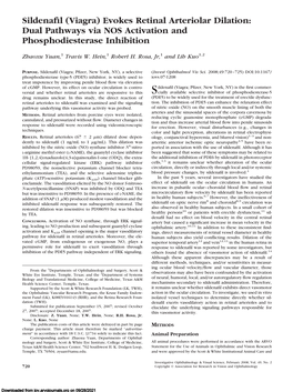 Evokes Retinal Arteriolar Dilation: Dual Pathways Via NOS Activation and Phosphodiesterase Inhibition