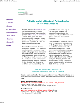 CPSA Patternbooks in America