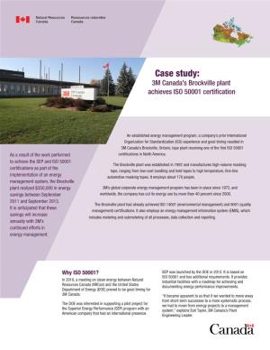 Case Study: 3M Canada's Brockville Plant Achieves ISO 50001 Certification