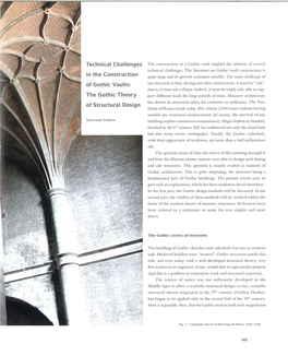 Technical Challenges in the Construction of Gothic Vaults: the Go Thic T Heory of St Ructural Design