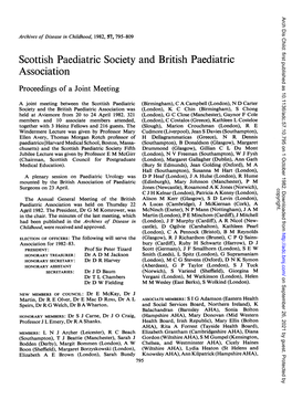 Scottish Paediatric Society and British Paediatric Association