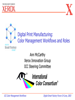 Digital Print Manufacturing: Color Management Workflows and Roles