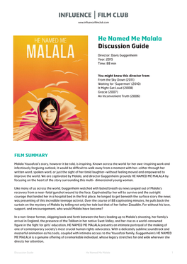 He Named Me Malala Discussion Guide