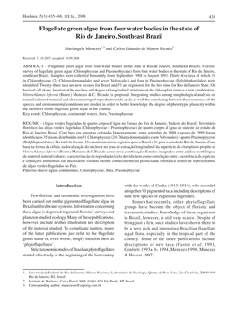 Flagellate Green Algae from Four Water Bodies in the State of Rio De Janeiro, Southeast Brazil