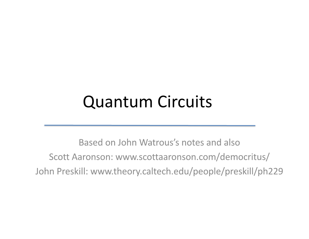 Quantum Circuits