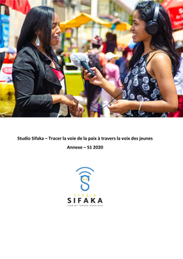 Studio Sifaka – Tracer La Voie De La Paix À Travers La Voix Des Jeunes Annexe – S1 2020