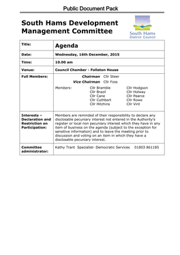 (Public Pack)Agenda Document for South Hams Development