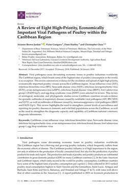 A Review of Eight High-Priority, Economically Important Viral Pathogens of Poultry Within the Caribbean Region