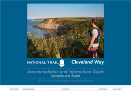 Accommodation and Information Guide Campsites and Hostels 109 Miles of the Finest Walking in the North of England