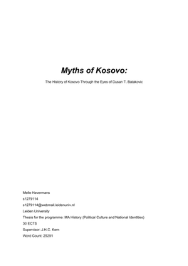 Myths of Kosovo