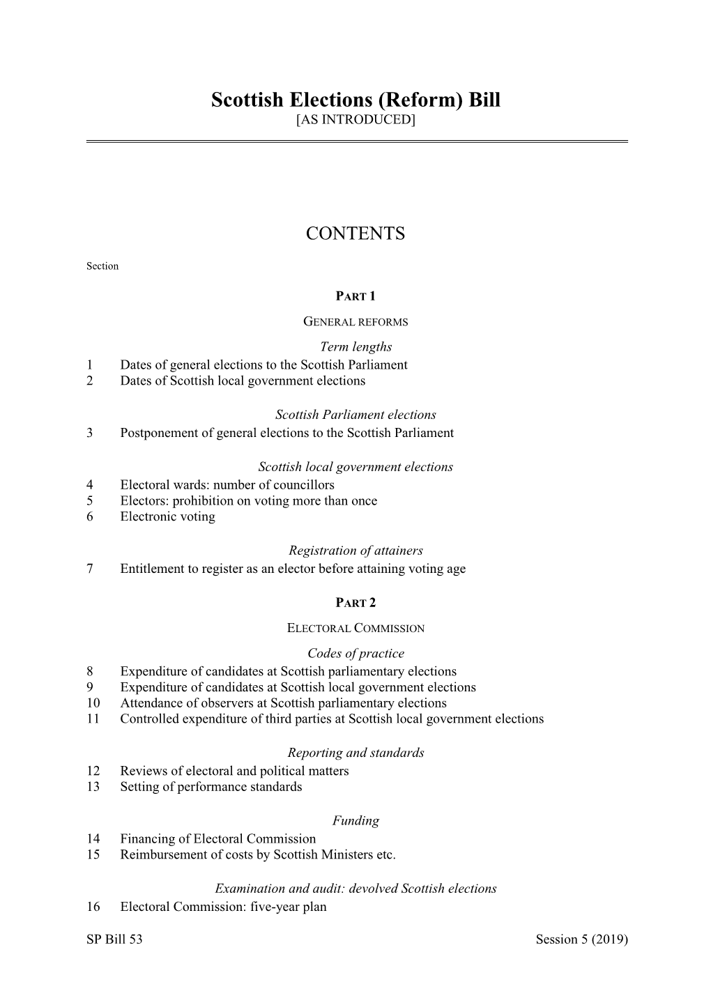 Scottish Elections (Reform) Bill [AS INTRODUCED]