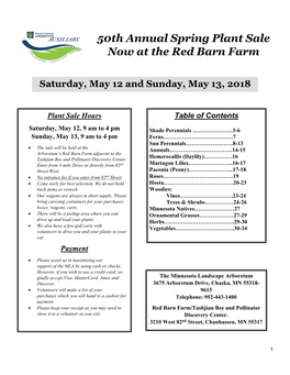 50Th Annual Spring Plant Sale Now at the Red Barn Farm