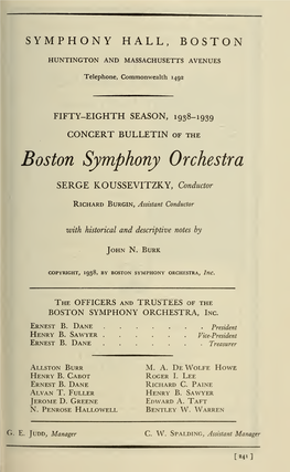 Boston Symphony Orchestra Concert Programs, Season 58,1938-1939