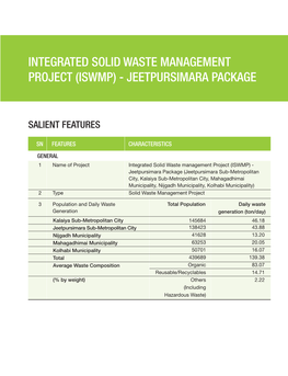 Integrated Solid Waste Management Project (Iswmp) - Jeetpursimara Package