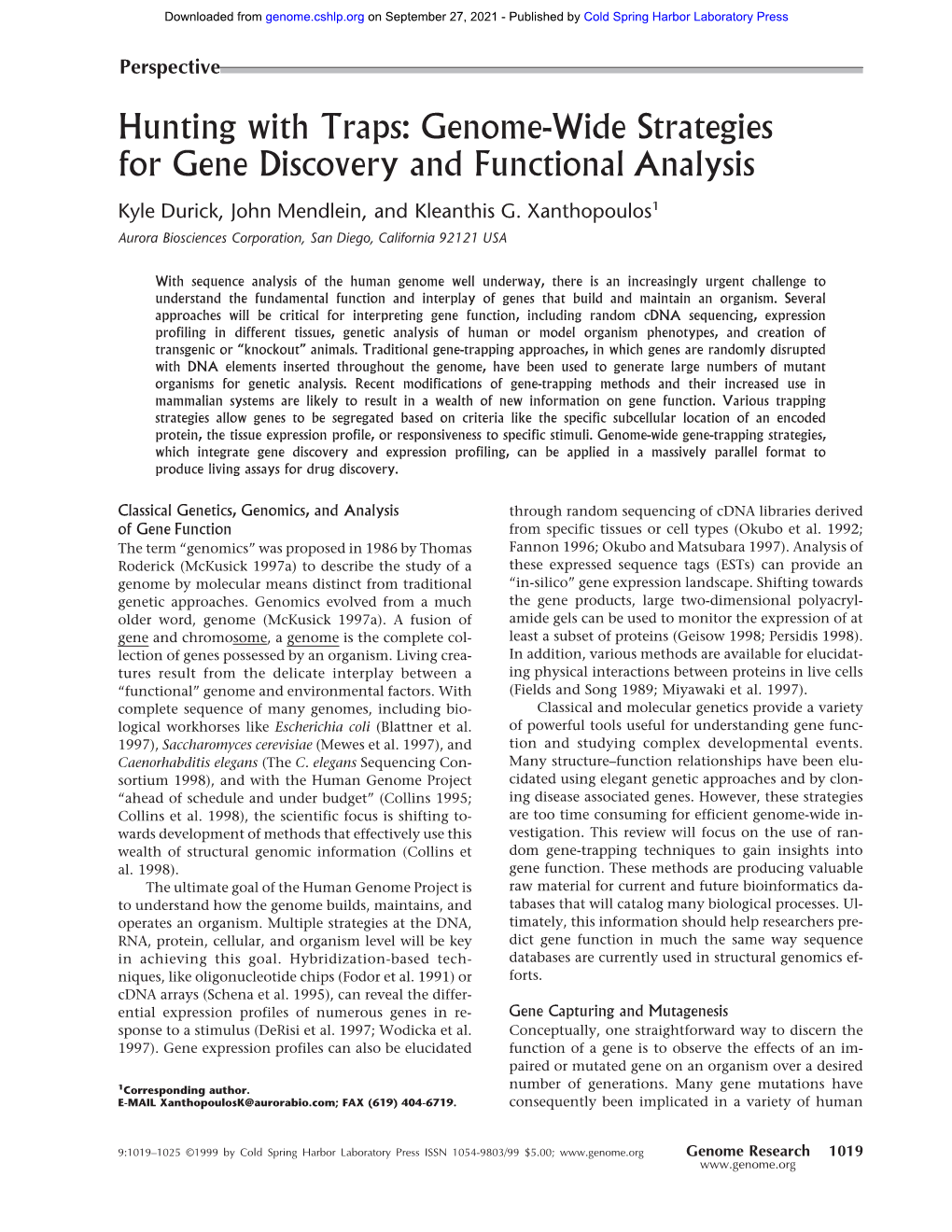Genome-Wide Strategies for Gene Discovery and Functional Analysis