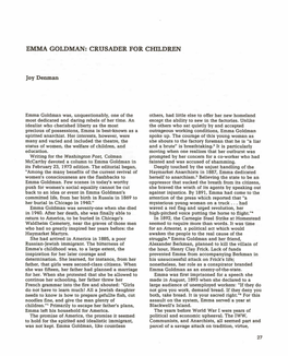 Emma Goldman: Crusader for Children
