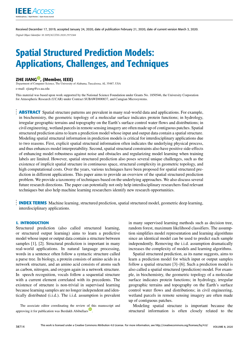 Spatial Structured Prediction Models: Applications, Challenges, and Techniques