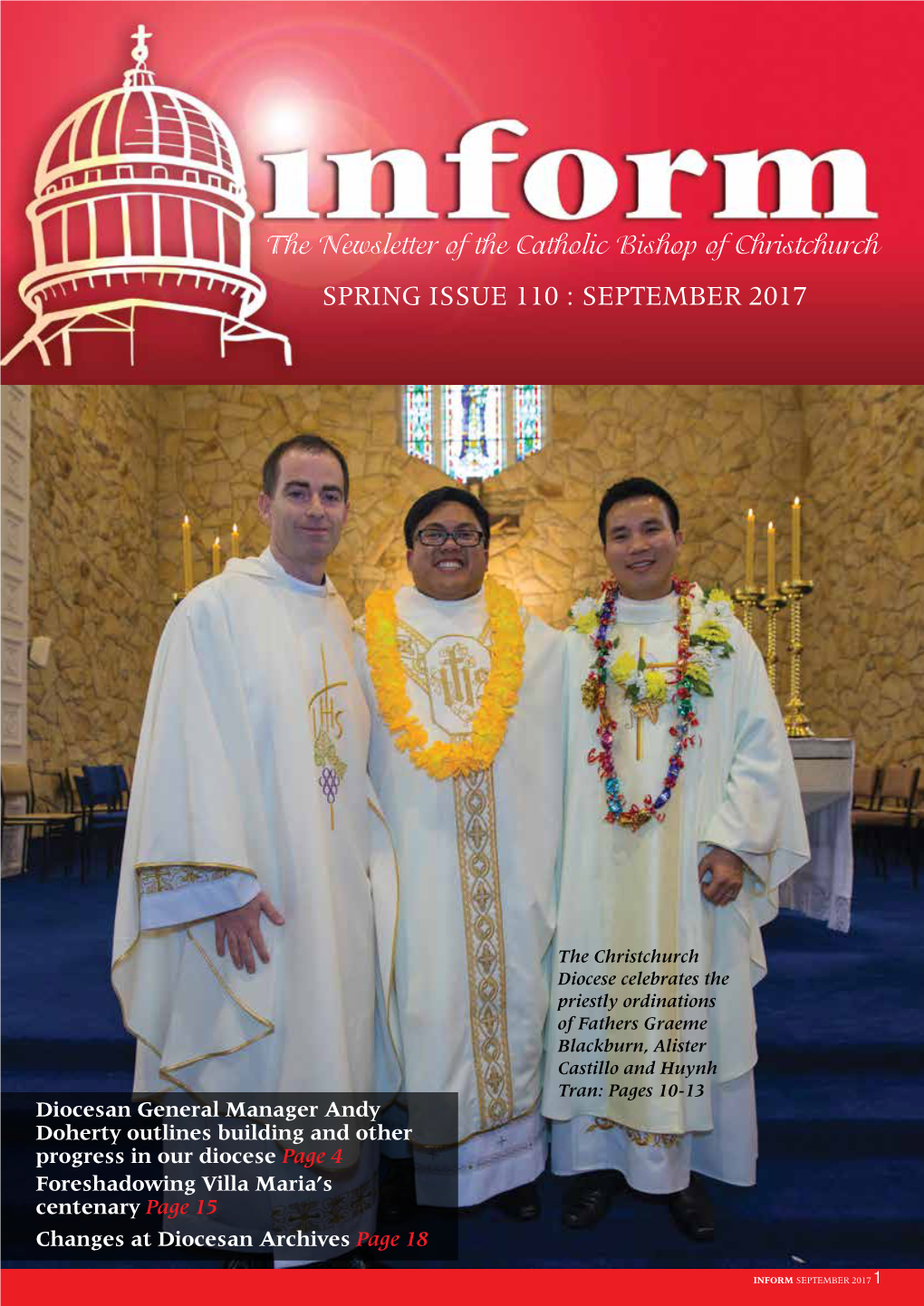 The Newsletter of the Catholic Bishop of Christchurch SPRING ISSUE 110 : SEPTEMBER 2017