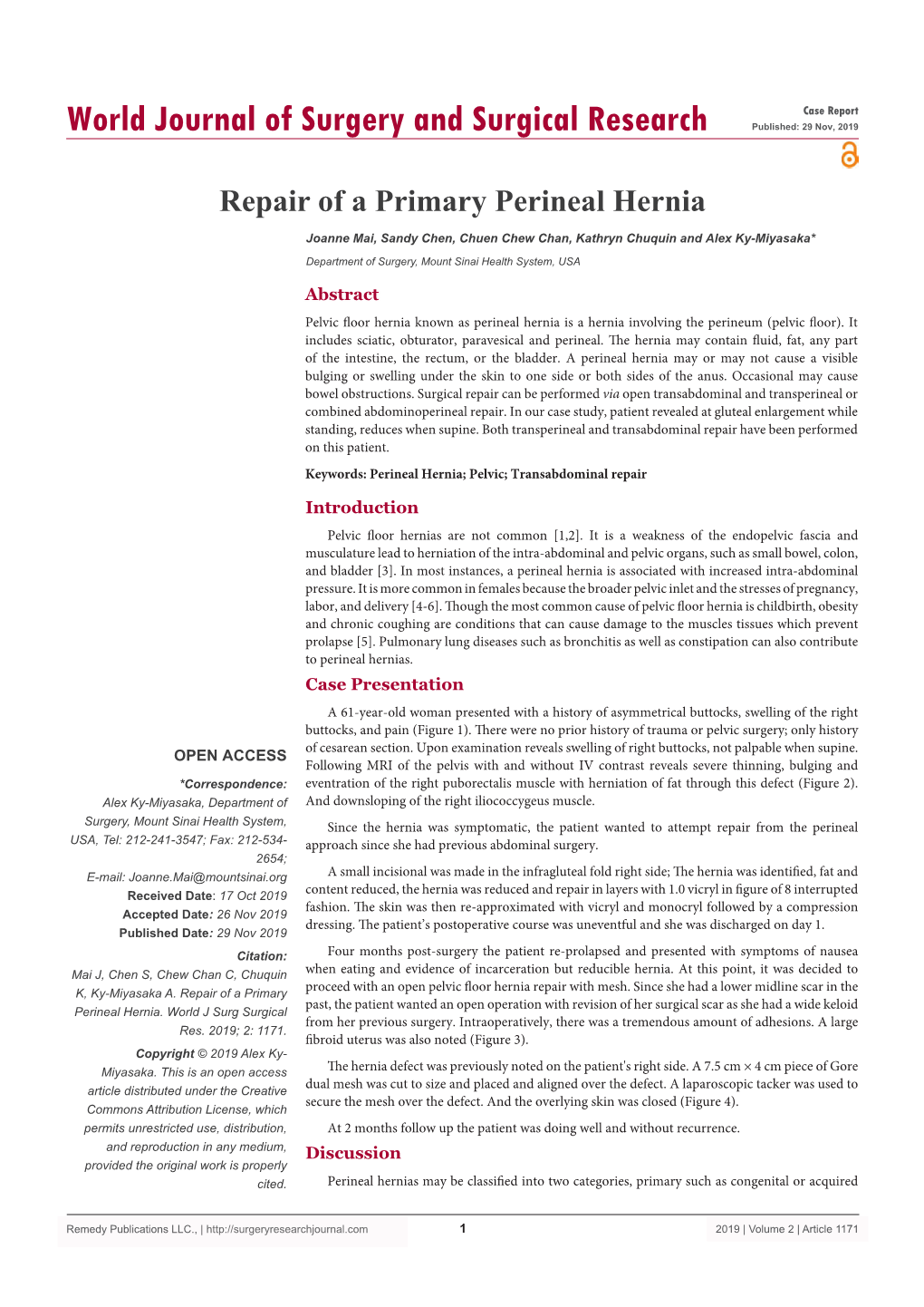 Repair Of A Primary Perineal Hernia Docslib