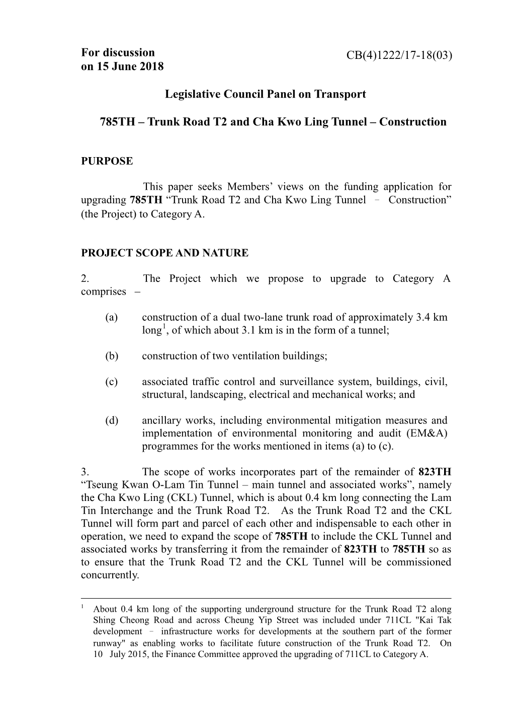 Trunk Road T2 and Cha Kwo Ling Tunnel – Construction