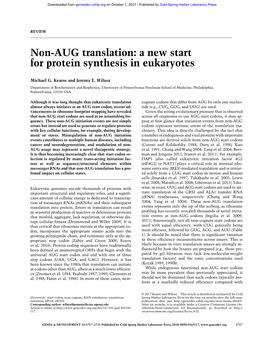 Non-AUG Translation: a New Start for Protein Synthesis in Eukaryotes