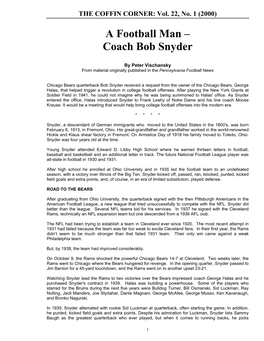 Coach Bob Snyder