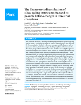 The Phanerozoic Diversification of Silica-Cycling Testate Amoebae and Its Possible Links to Changes in Terrestrial Ecosystems