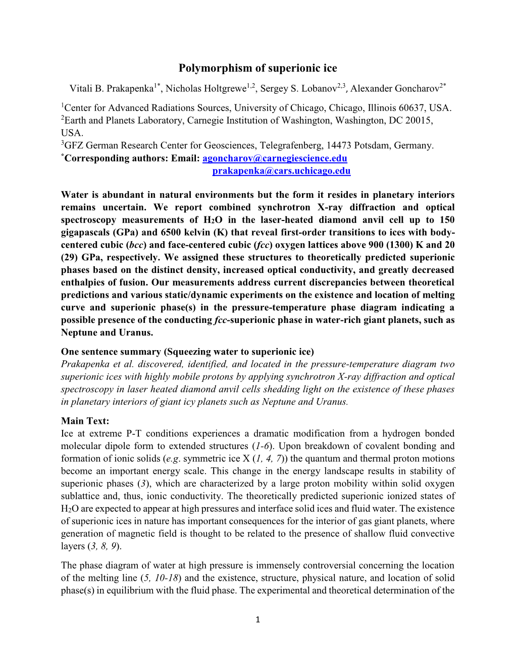 Polymorphism of Superionic Ice