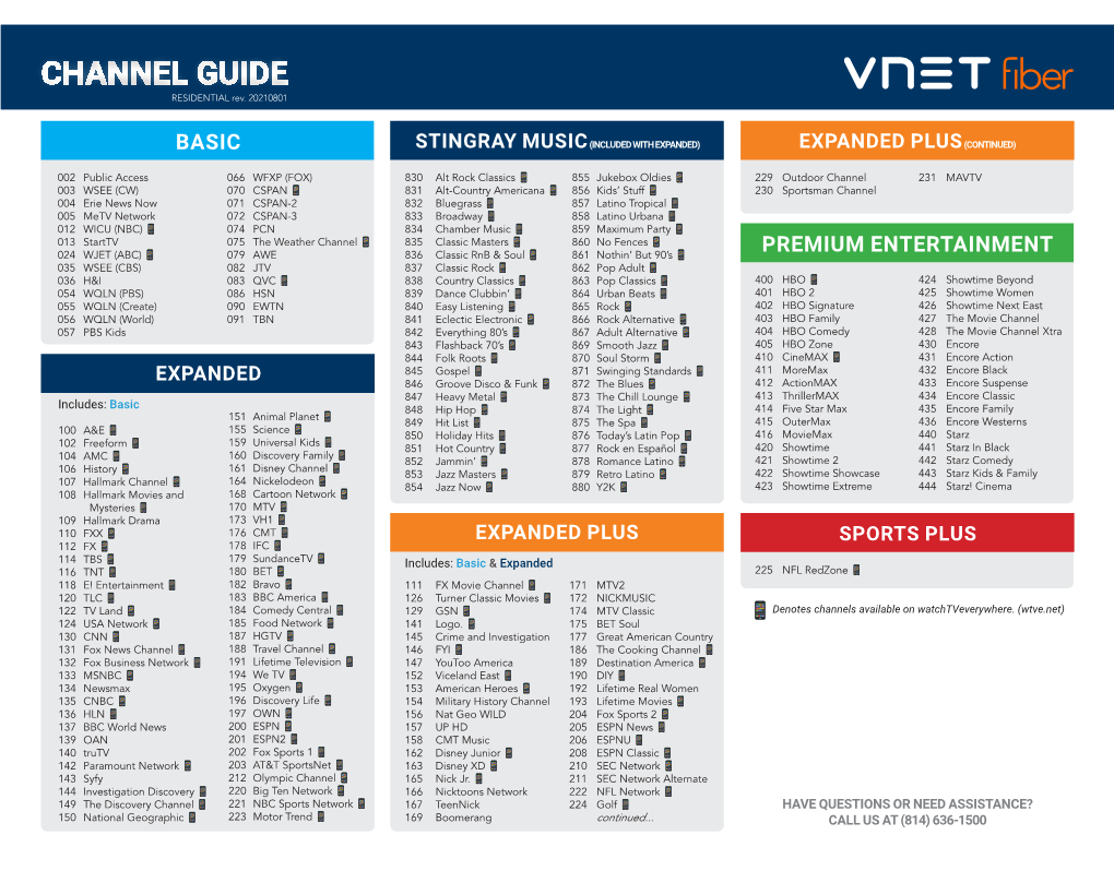 CHANNEL GUIDE RESIDENTIAL Rev