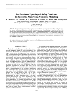 Justification of Hydrological Safety Conditions in Residential Areas Using Numerical Modelling