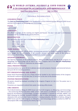 Ix World Asthma, Allergy & Copd Forum X Cis Congress