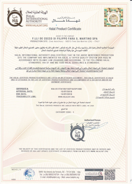 1}L--Ri.Tt €& I .,' Halal Product Certificate