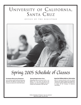 Spring 2005 Schedule of Classes