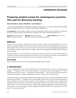 Preparing Student Nurses for Contemporary Practice: the Case for Discovery Learning