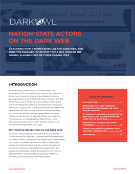 Dark Wl Nation-State Actors on the Dark Web
