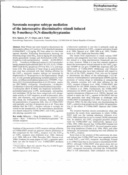 Serotonin Receptor Subtype Mediation of the Interoceptive Discriminative Stimuli Induced by 5-Methoxy- N ,N -Dimethyltryptamine