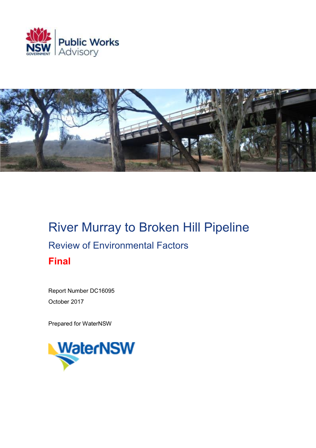 River Murray to Broken Hill Pipeline Review of Environmental Factors Final