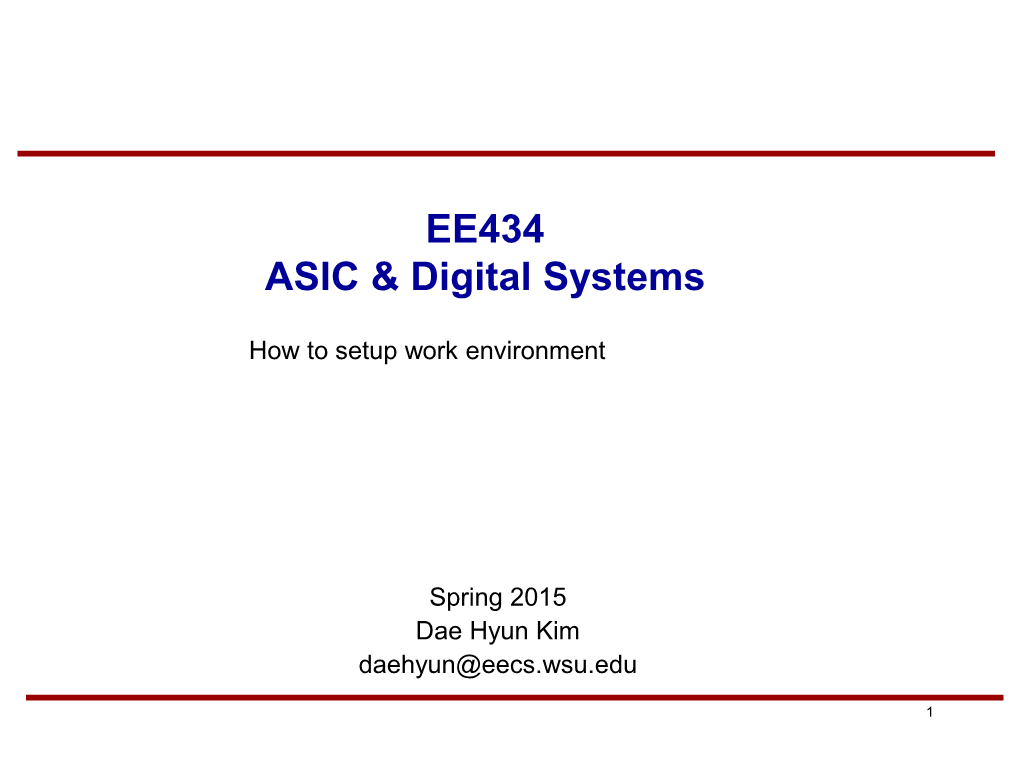 EECE579 Advanced MOS Digital IC Design
