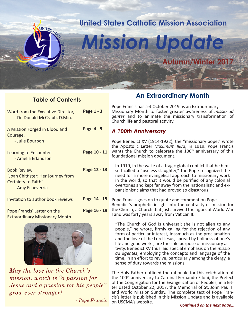 2017 Mission Update