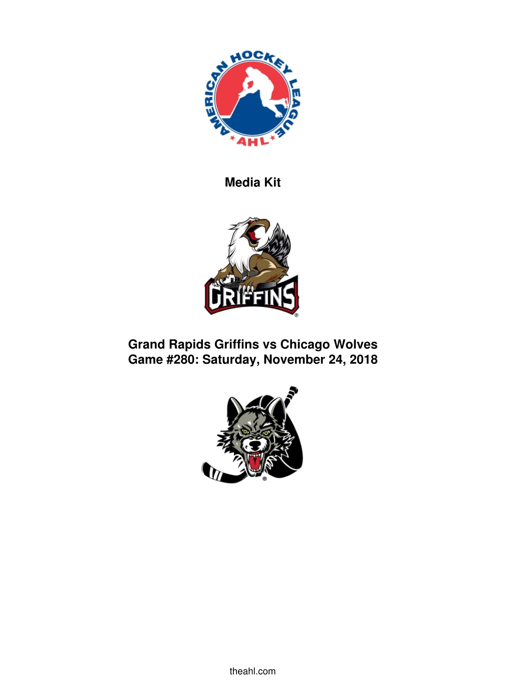 Media Kit Grand Rapids Griffins Vs Chicago Wolves Game #280