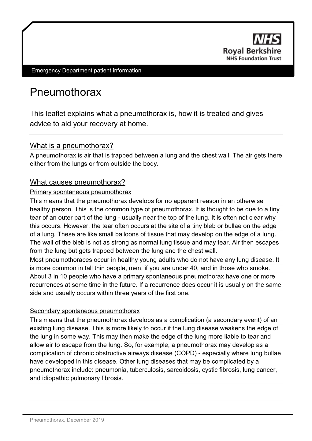 Pneumothorax