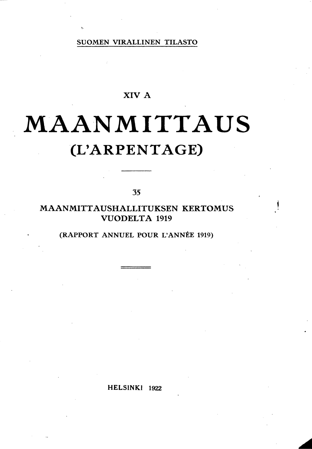 Maanmittaus (L'arpentage)