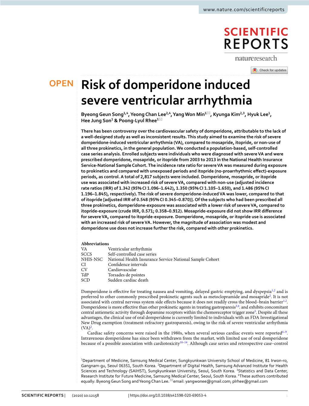 Risk of Domperidone Induced Severe Ventricular Arrhythmia