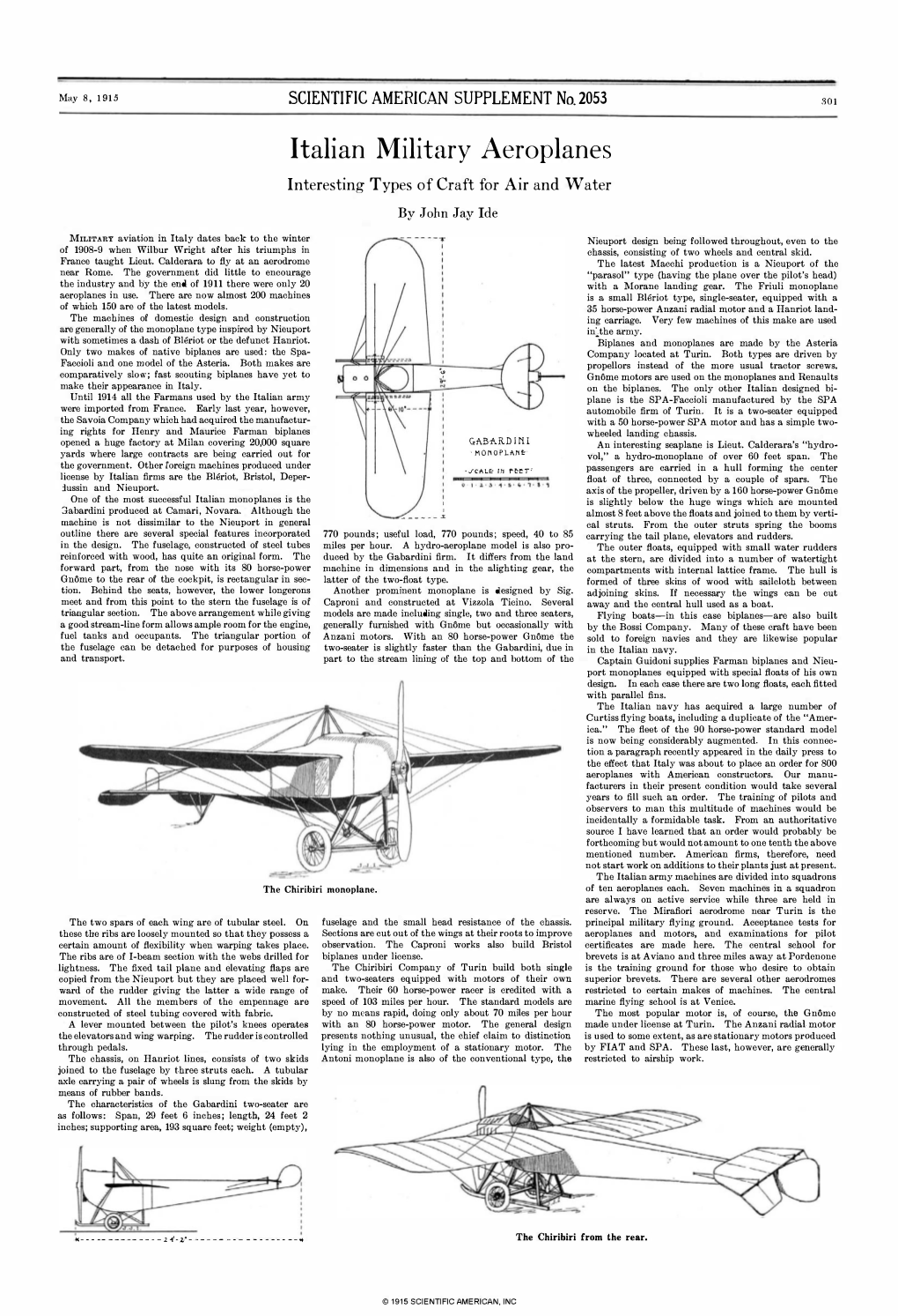 Italian Military Aeroplanes