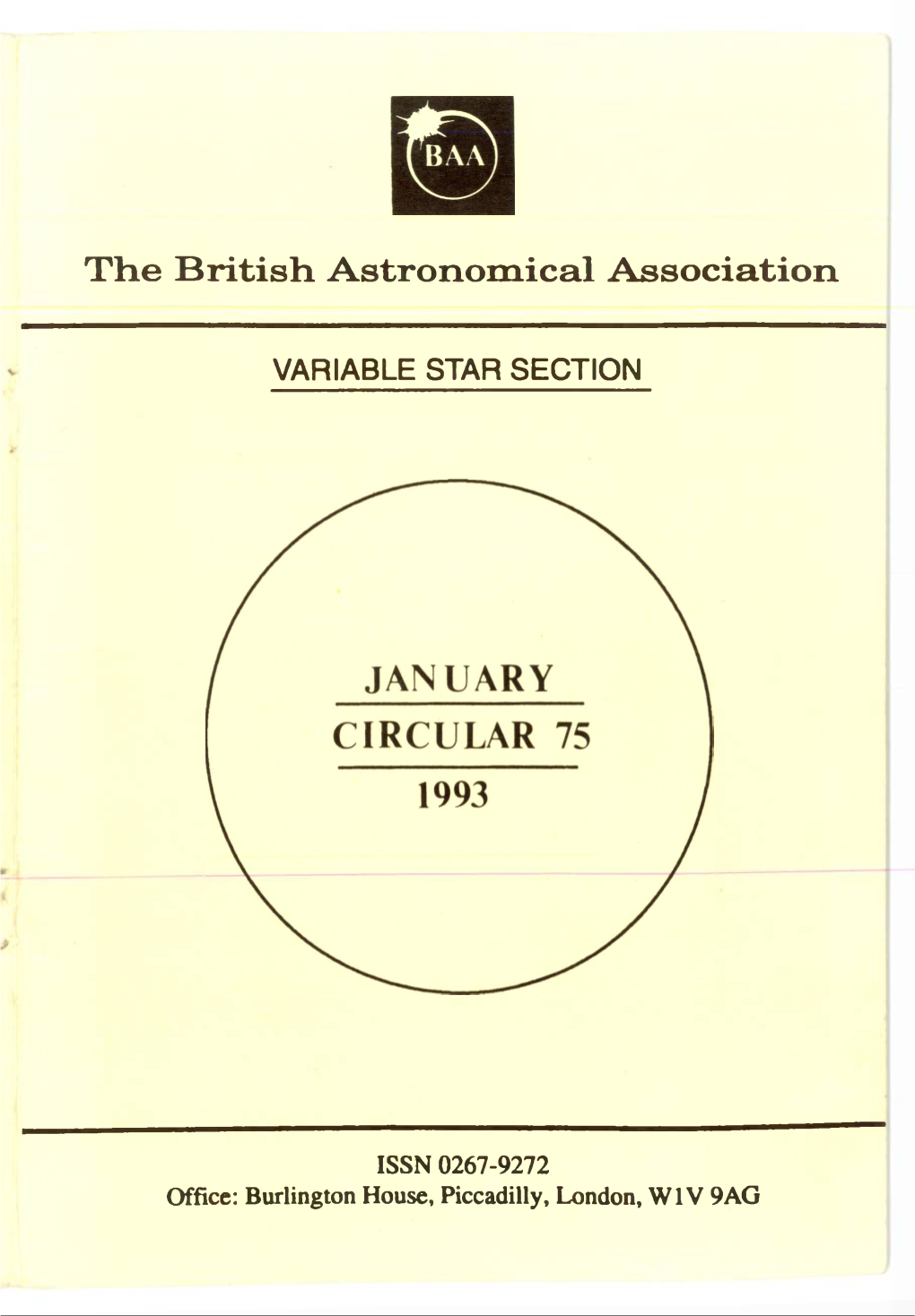Variable Star Section Circular 75
