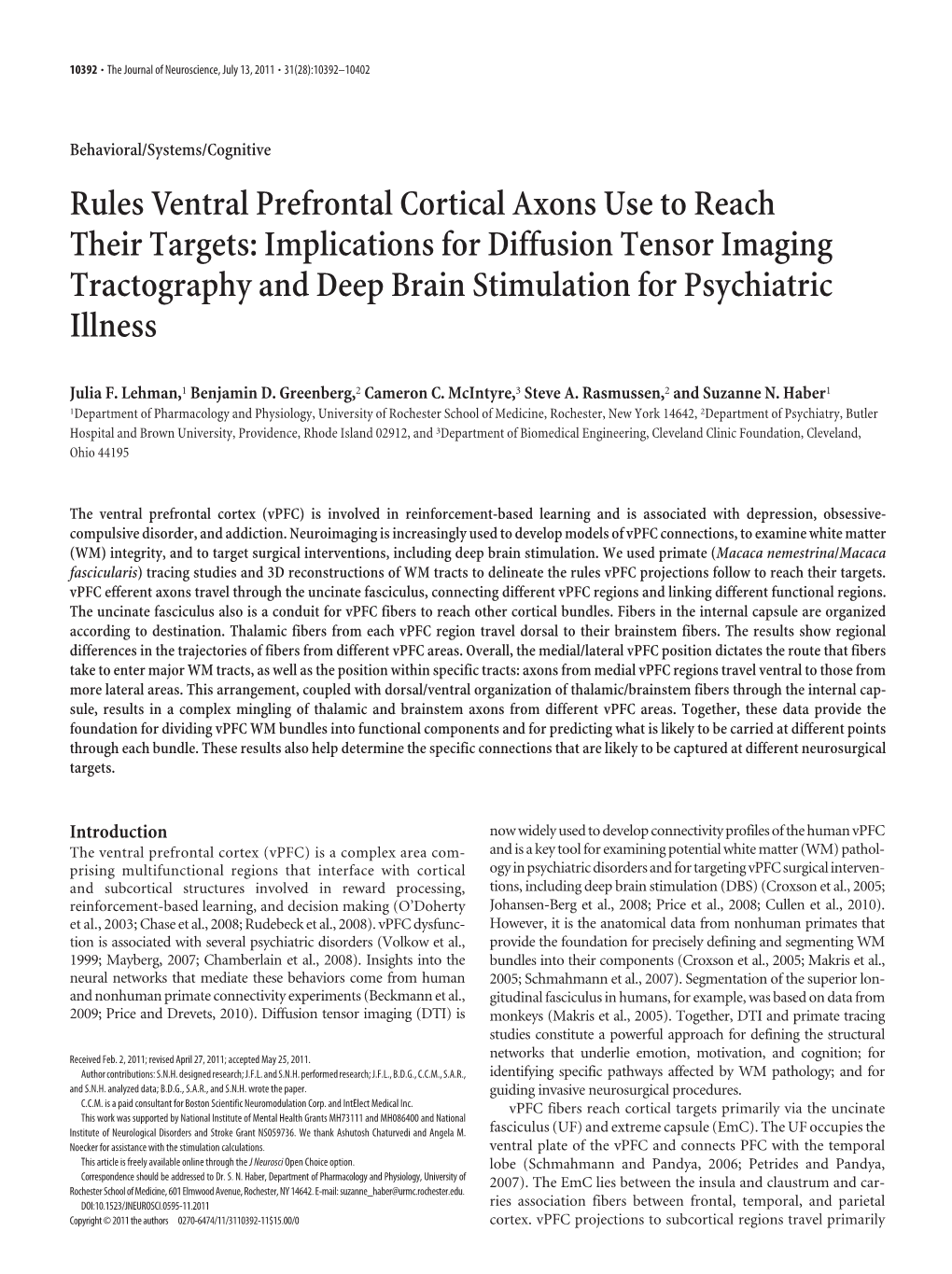 Rules Ventral Prefrontal Cortical Axons Use to Reach Their Targets